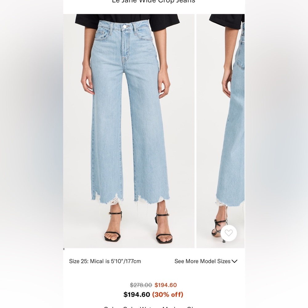 Frame wide leg Crop Jeans - Le Jane